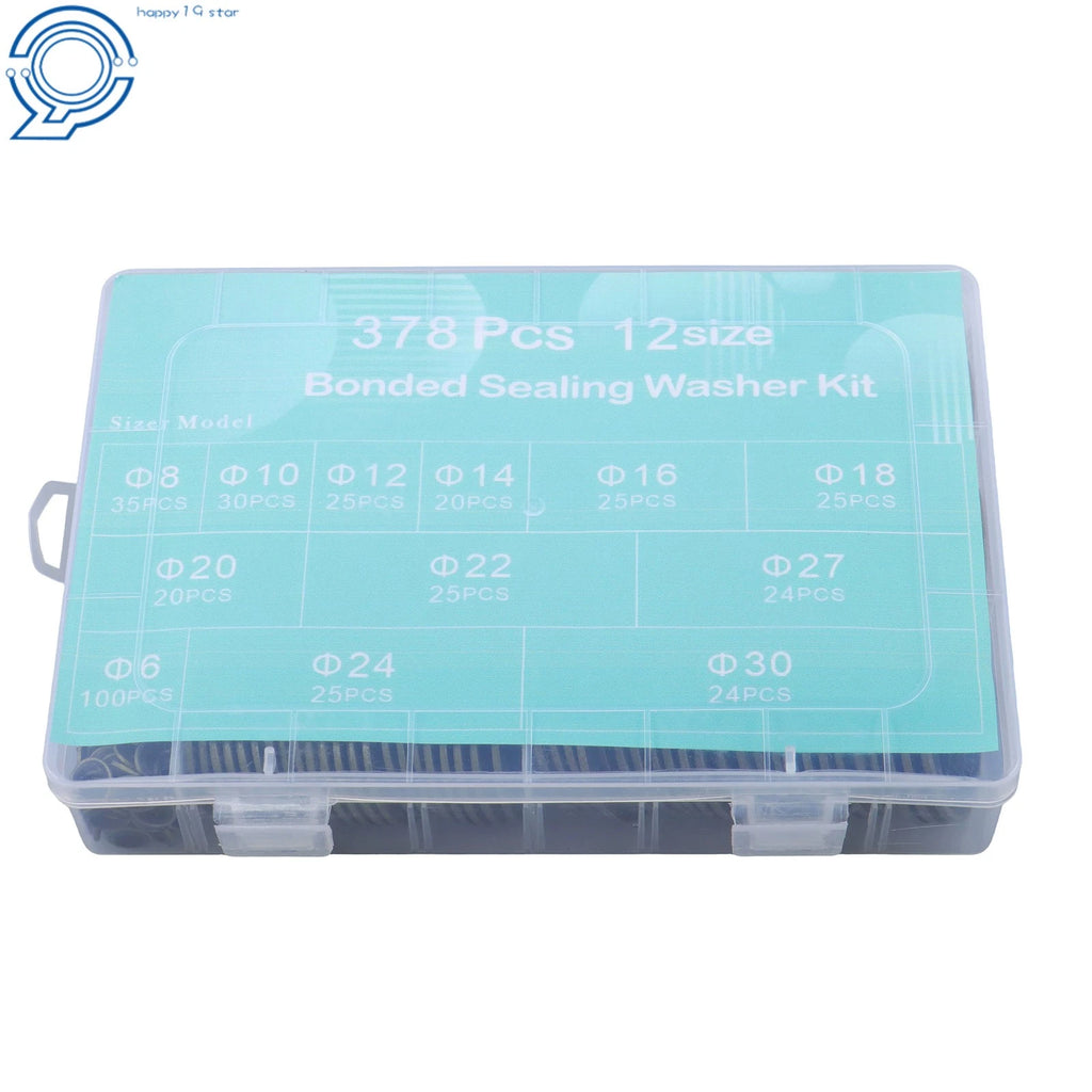 378 Piece Sealing Washer Kit for Multiple Makes and Models (M6-M30)