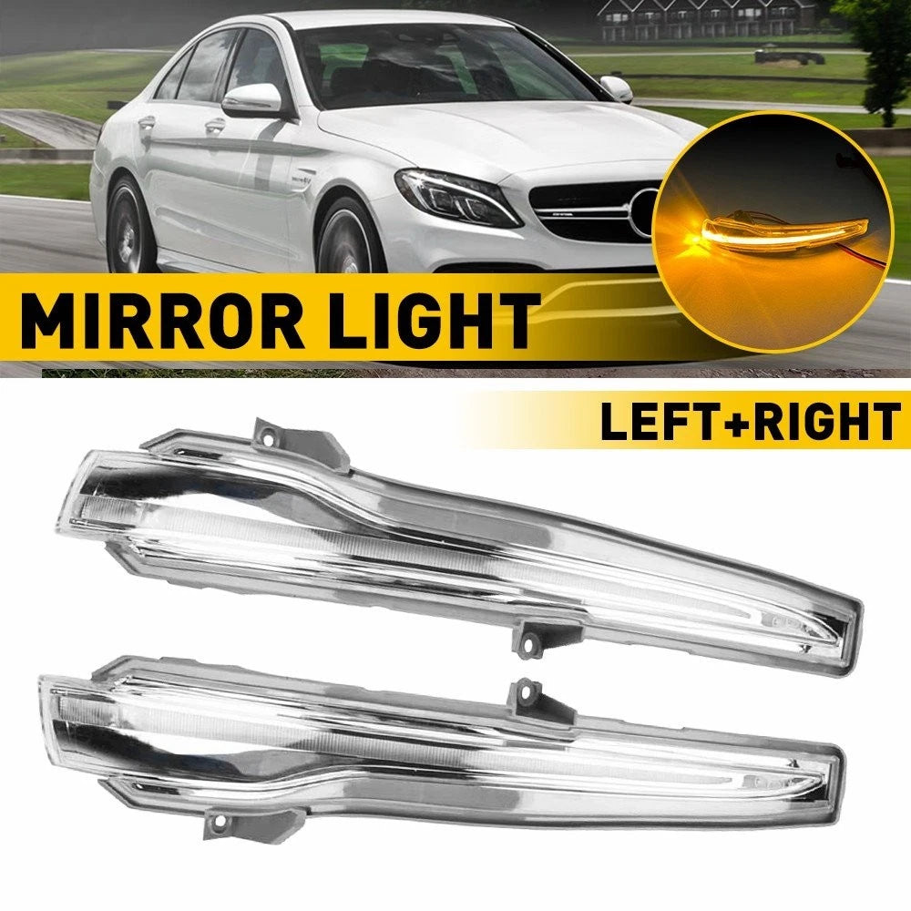 2X LED Mirror Side Lamp Turn Signal Lights for Mercedes Benz C300 C400 (2015)