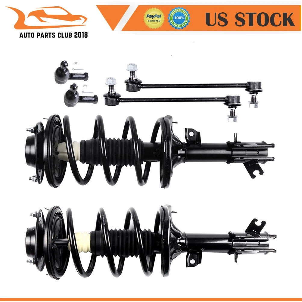 Set of 6 Front Struts Tie Rod Sway Bar Link for Hyundai Santa Fe (2001–2006)