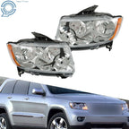 Halogen Headlights Pair Chrome for Jeep Grand Cherokee Compass (2011–2017)