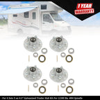 Set of 4 Galvanized Trailer Hub Kits for 3500 lbs. (Fits 4 x 5 on 4.5")