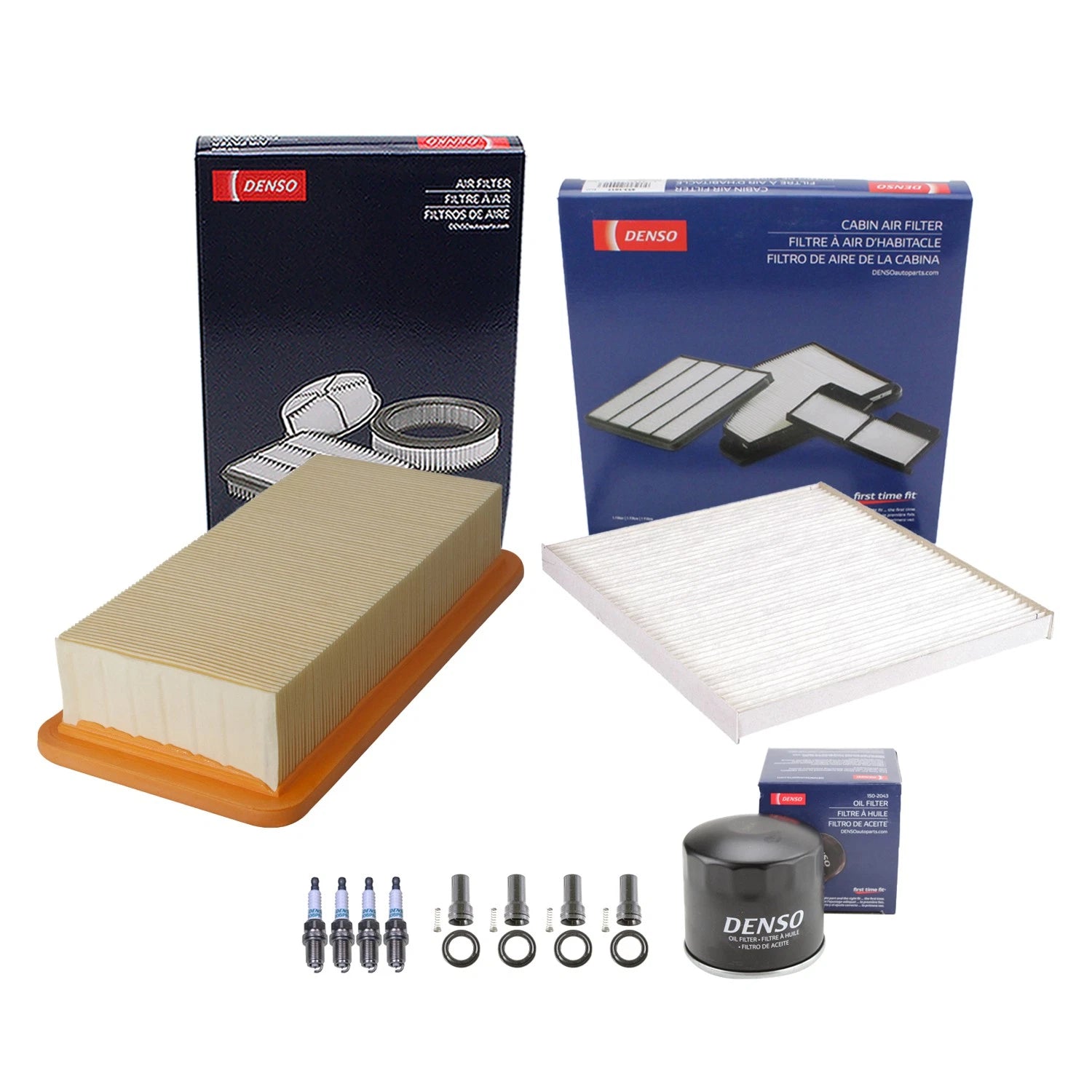 Denso Tune Up Kit 4 Spark Plugs & Boot Kit for Kia Rio 5 (2006–2011)