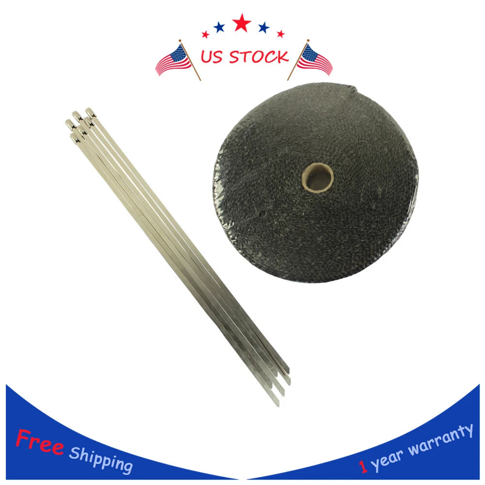 Exhaust Wrap for Universal Applications (1" x 50 Ft, Black)