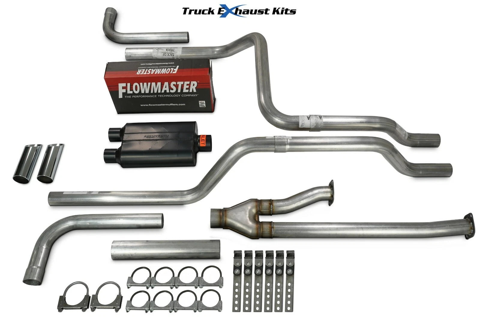 2.5" Dual Exhaust Kit for Toyota Tundra (2014–2021) 40 Series Side Chrome Tip