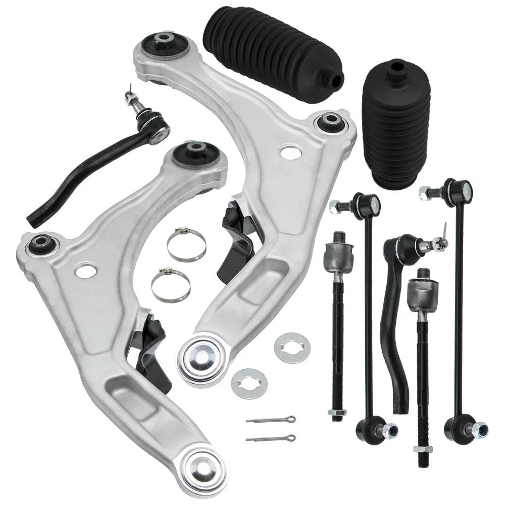 Set of 10 Suspension Kit Control Arms & Tie Rods for Nissan Maxima (2009–2014)