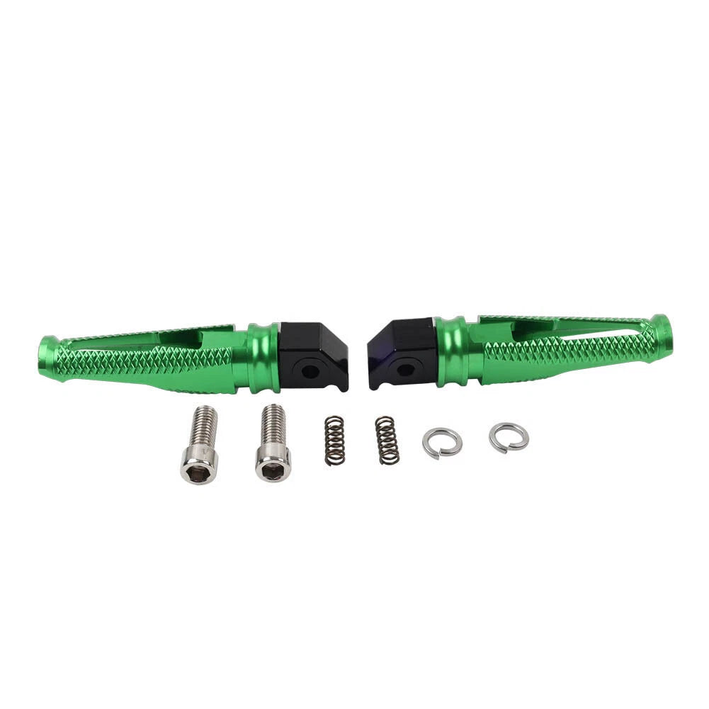 2X Green Passenger Rear Footpegs for Honda CBR600RR (2003–2019), CBR1000RR (2004–2019), CBR600 F4/F4i (1999–2006)