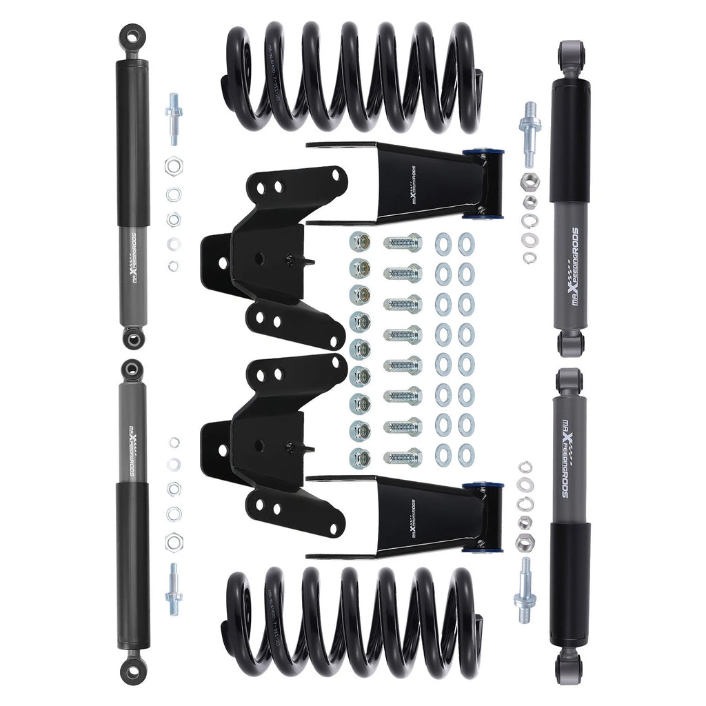 Lowering Kit 2" Front 4" Rear w/ Shock & Coil Spring for Chevy GMC C10 C15 (1973–1987)