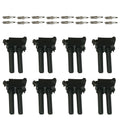 Set of 8 Ignition Coils & 16 Iridium Spark Plugs for Jeep Dodge Ram V8 (2002–2021)