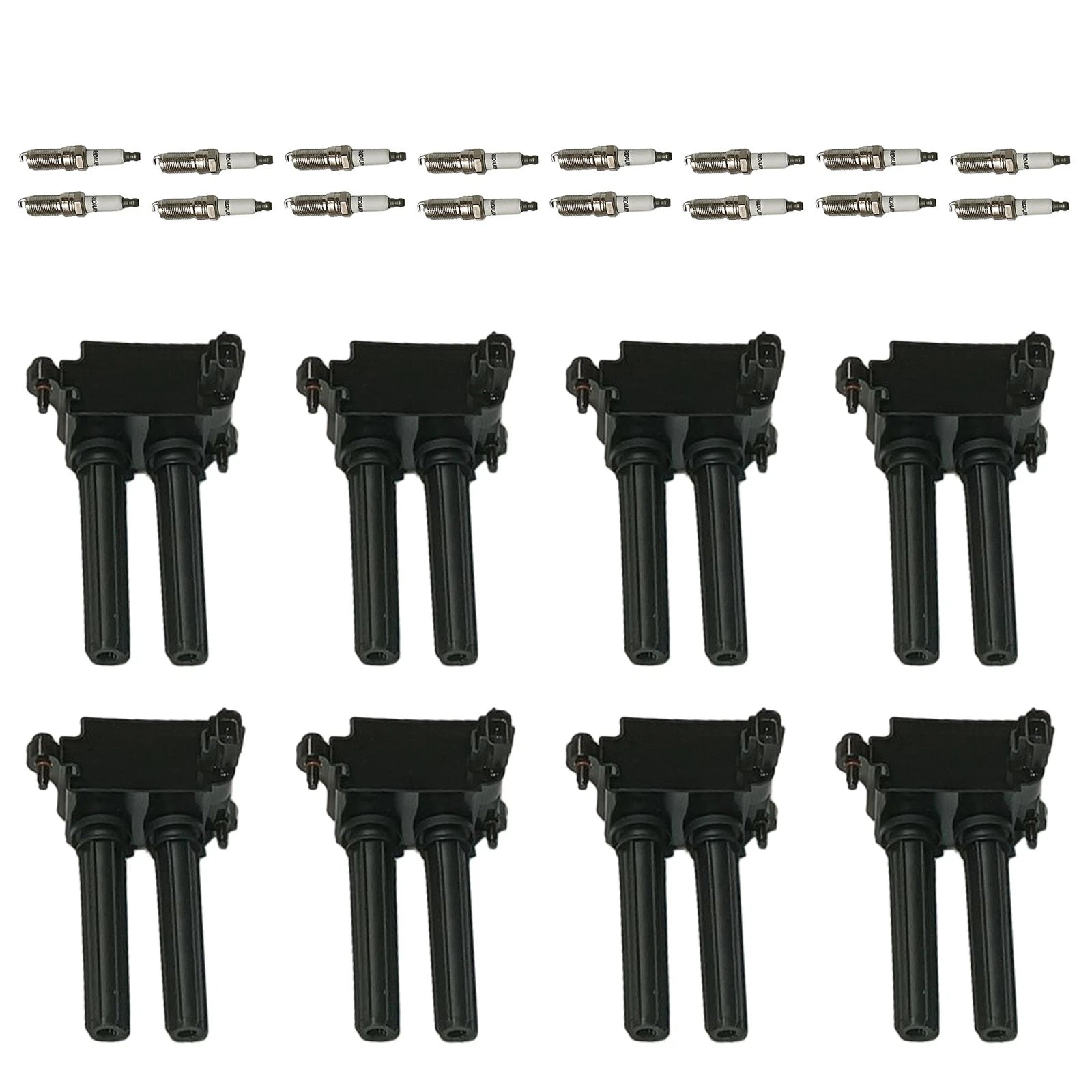 Set of 8 Ignition Coils & 16 Iridium Spark Plugs for Jeep Dodge Ram V8 (2002–2021)