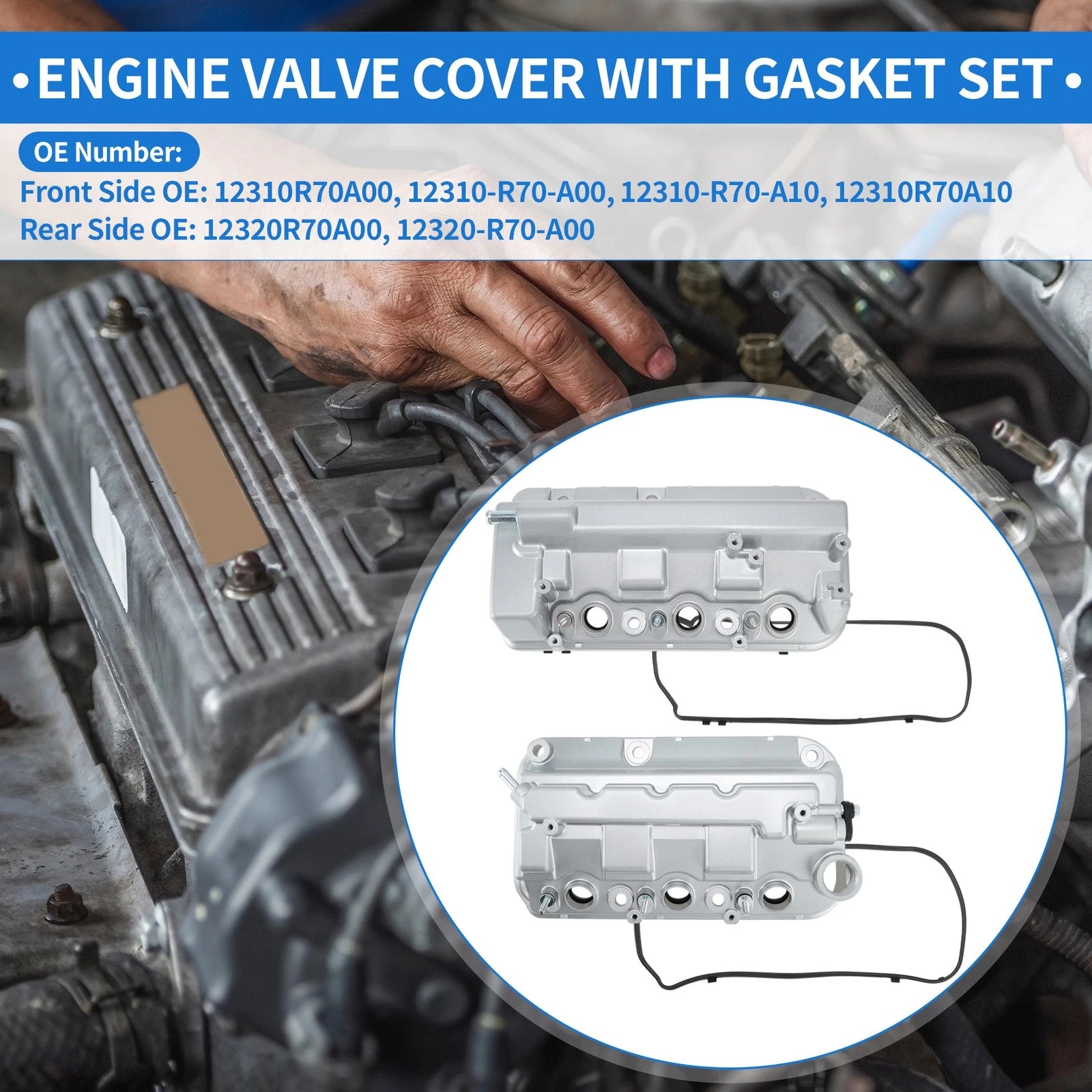 Engine Valve Cover for Honda Accord 3.5L V6 (2008–2012) 12310R70A00 12320R70A00