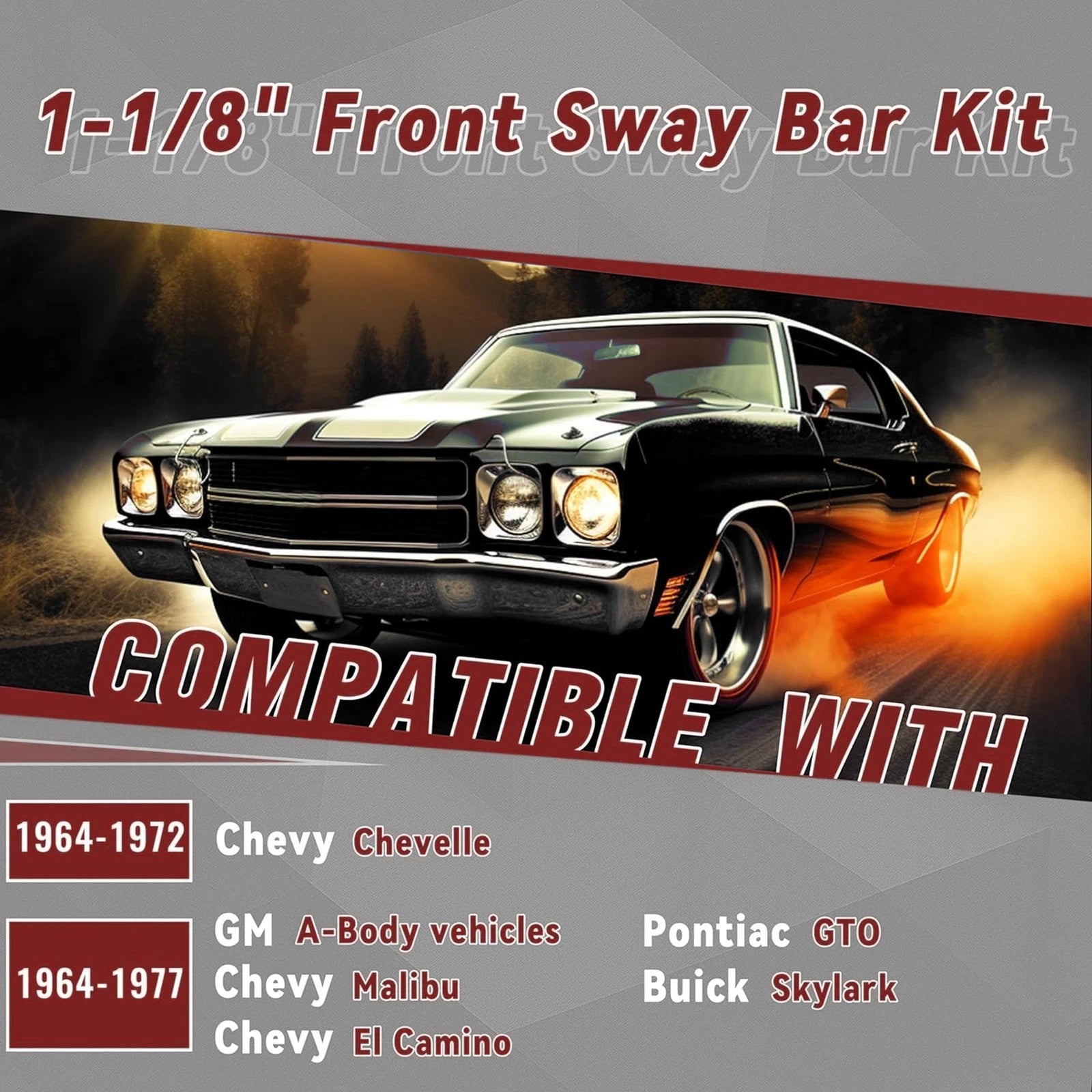 Front Sway Bar Kit for Chevy A-Body Chevelle GTO (1964–1977)