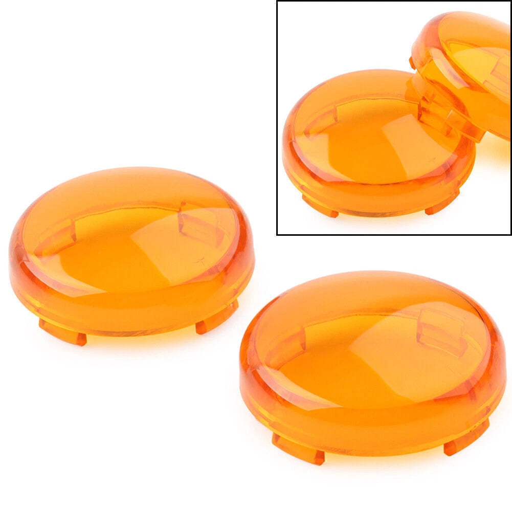 2X Yellow Turn Signal Lens Light Cover for Harley Touring Softail Dyna