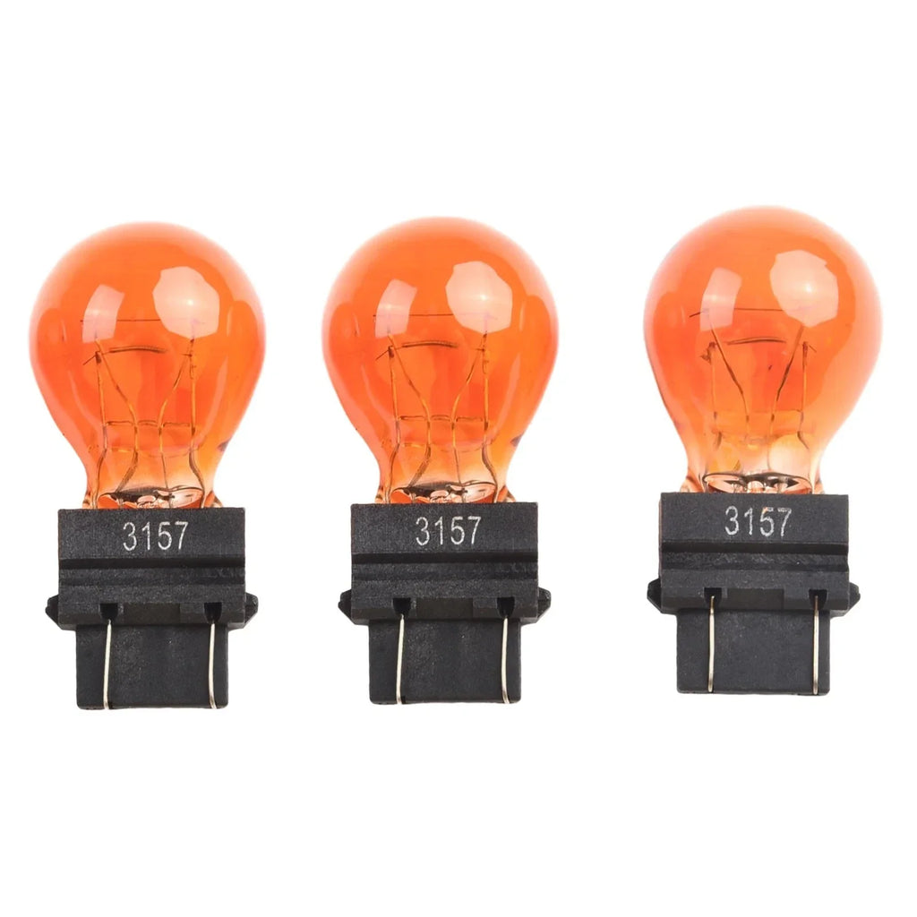 10 x 3000K 3157 Clear Amber Tail Signal Brake Light Bulbs for Vehicles