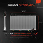 Radiator with Transmission Oil Cooler for Pontiac G8 (2008–2009)