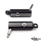 Black Gear Skull 3" Footpeg Mount Kit for 1.25" Engine Guard Crash Bar