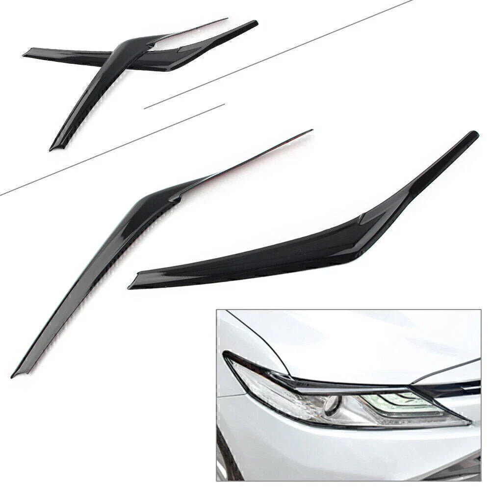Black Headlight Eyebrow Trim for Toyota Camry SE XSE (2018-2020)