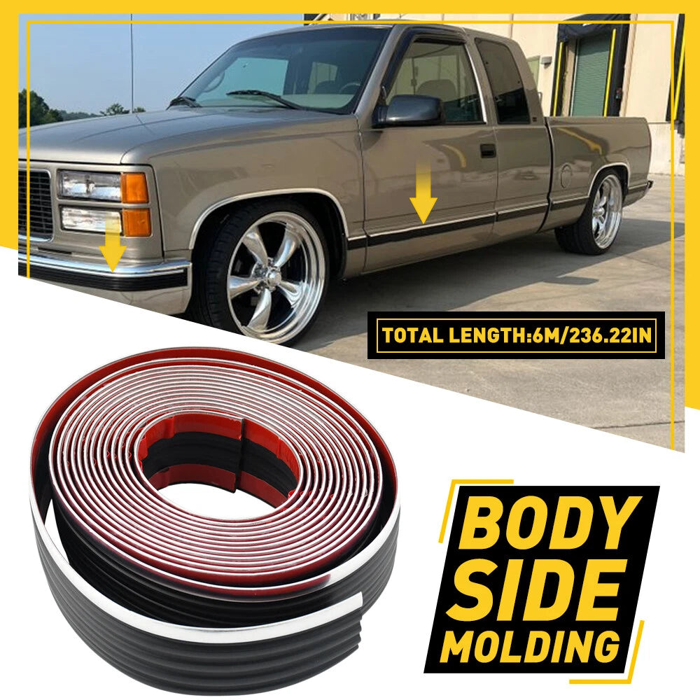 Set of 2 Universal Body Side Molding Belt Protector Strips for Trucks SUVs