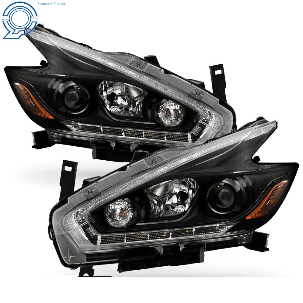 Set of 2 Halogen LED DRL Projector Headlights for Nissan Murano (2015–2018)