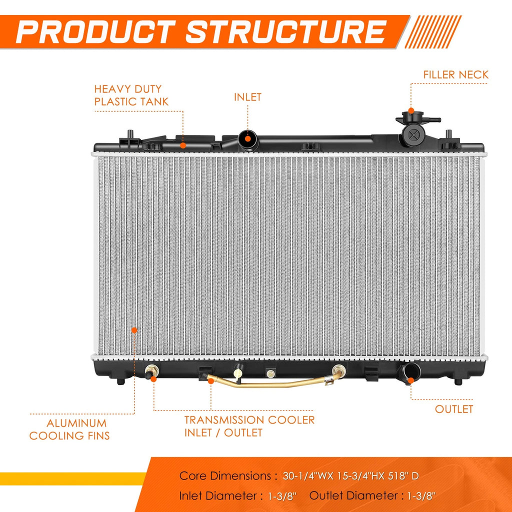 Aluminum Cooling Radiator DPI-2817 for Toyota Camry/Avalon/Venza (2005–2016)