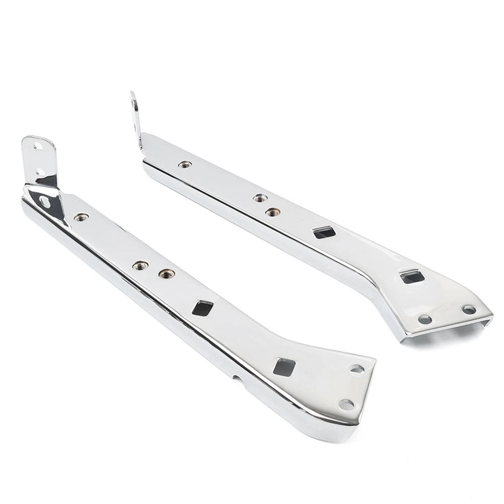 Set of 2 Saddlebag Rail Support Brackets Chrome for Harley Touring (1985–2008)