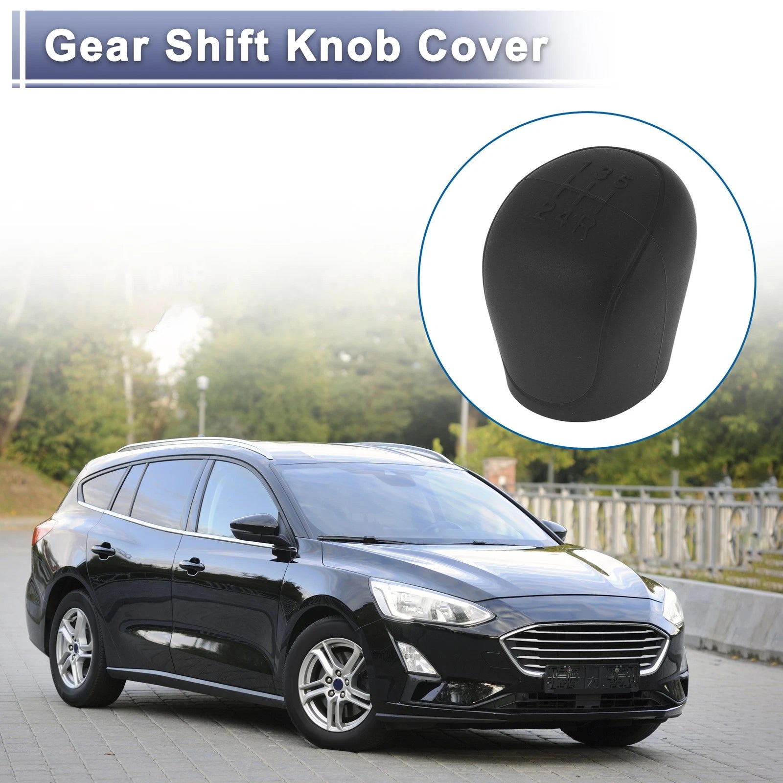 Gear Shift Knob Cover for Ford C-Max (2010–2019) - Black Silicone