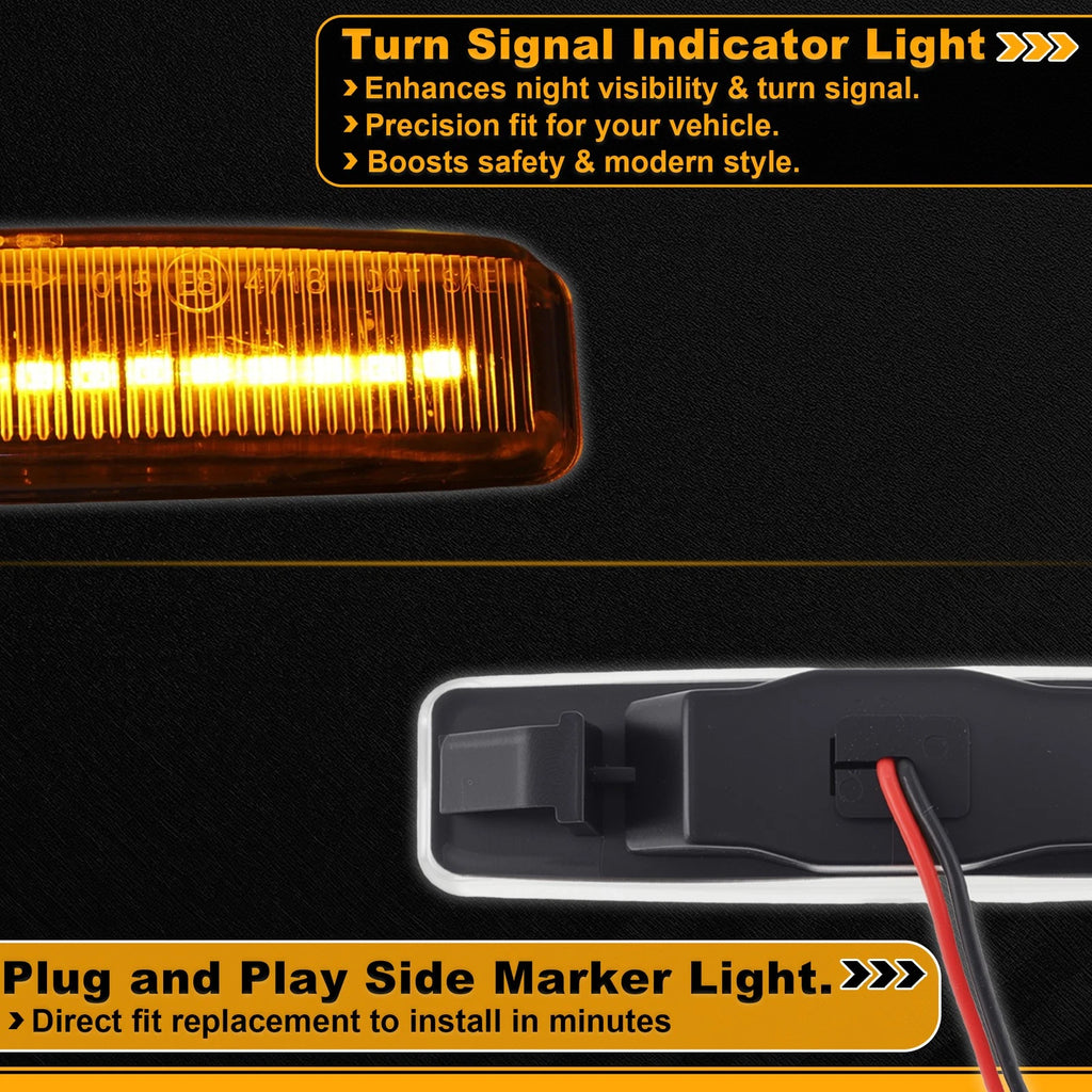 Side Marker Light 63148360589 for BMW 5 Series E39 (1995–2003) Transparent Lens
