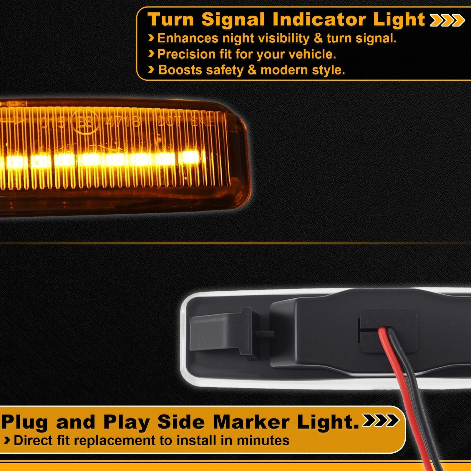 Side Marker Light 63148360589 for BMW 5 Series E39 (1995–2003) Transparent Lens