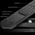 Set of 2 Running Boards for Toyota Tundra CrewMax (2022–2023) Black