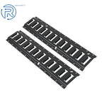 Set of 2 Black Steel E Track Tie Down Rails for Garages Vans Trailers
