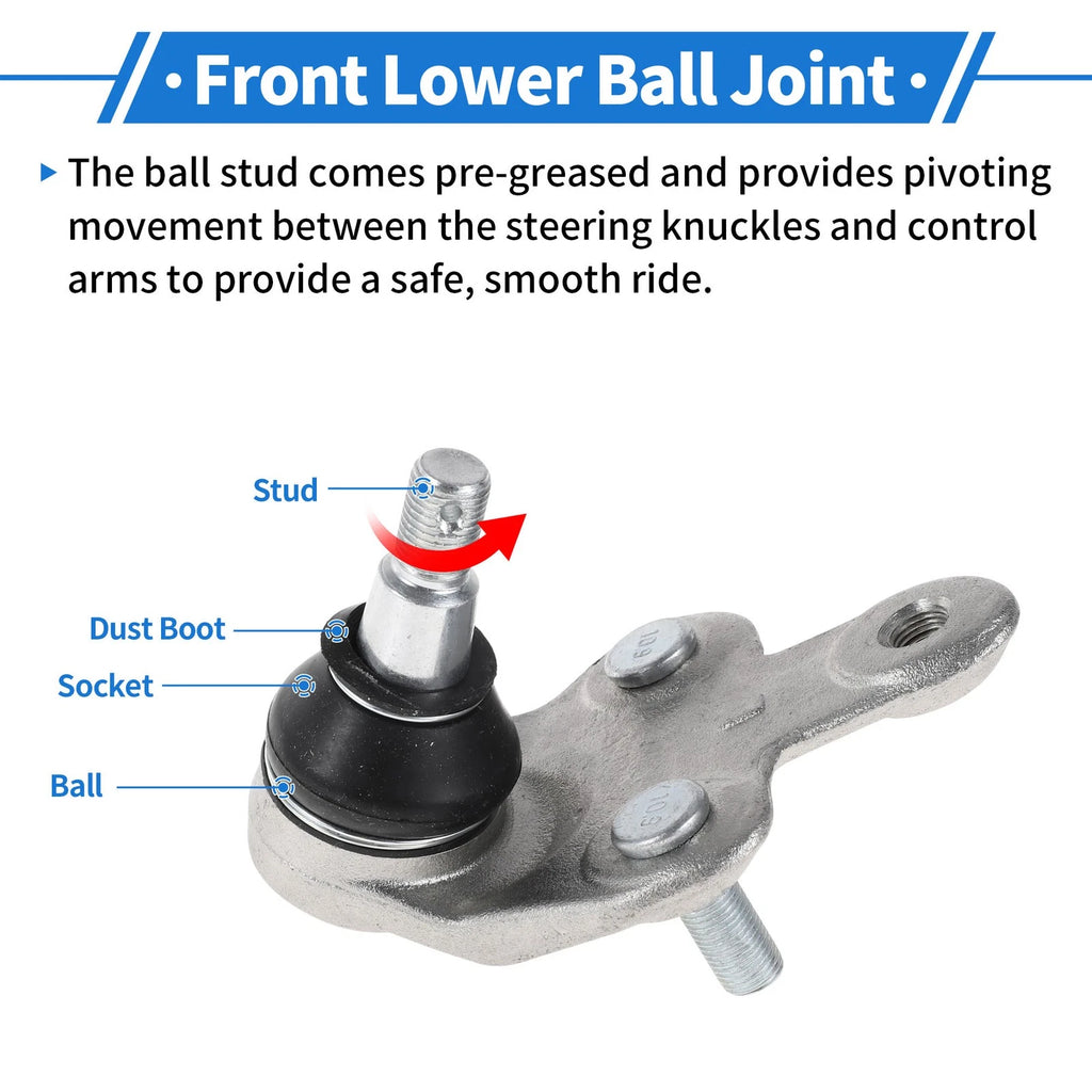 2X Front Lower Ball Joints for Toyota Sienna (2010–2016) No. 4333049165