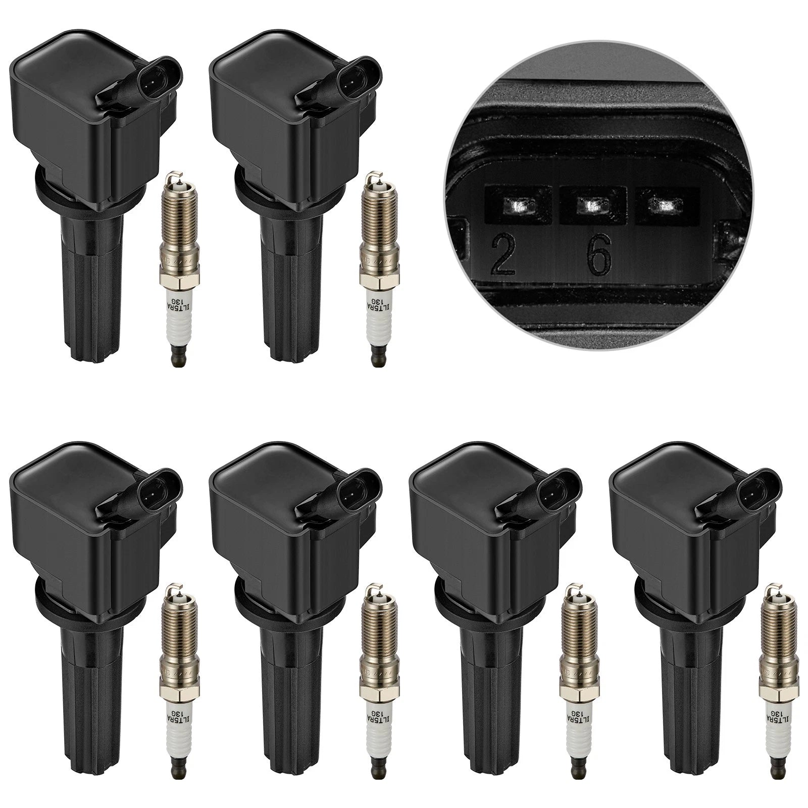 6 Pack Ignition Coil & Iridium Spark Plugs for GMC Envoy XL (2002–2006) UF497