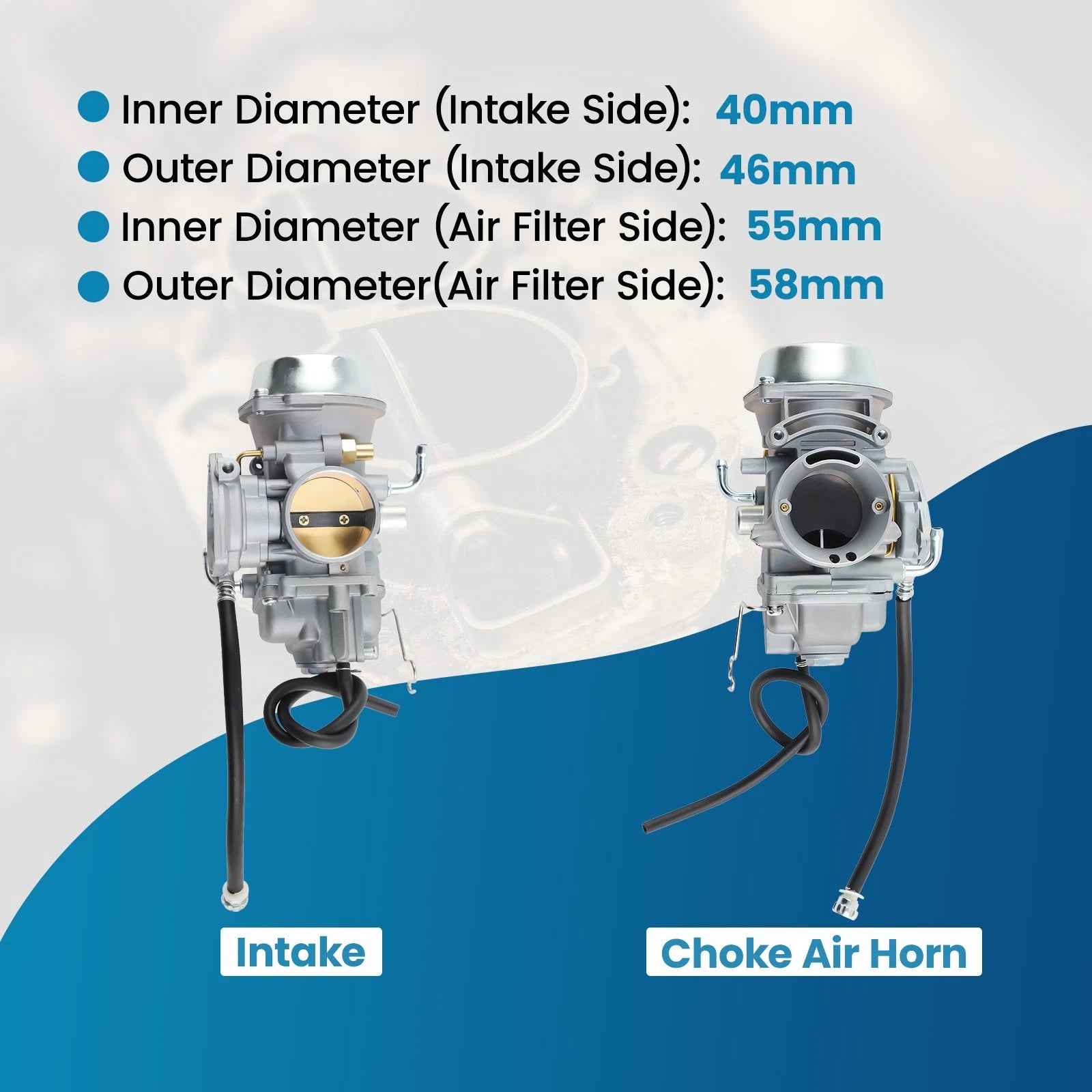 Carburetor for Polaris Ranger 400 425 500 4x4 (2000–2009) 3131441 3131446