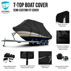 Mako 314 Cuddy Cabin Cruiser T-Top Hard-Top Boat Cover (Black)