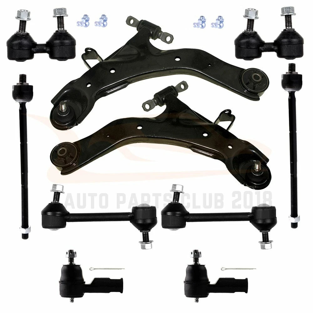 Set of 10 Control Arm Tie Rod Sway Bar End Links for Hyundai Elantra (2001–2006)