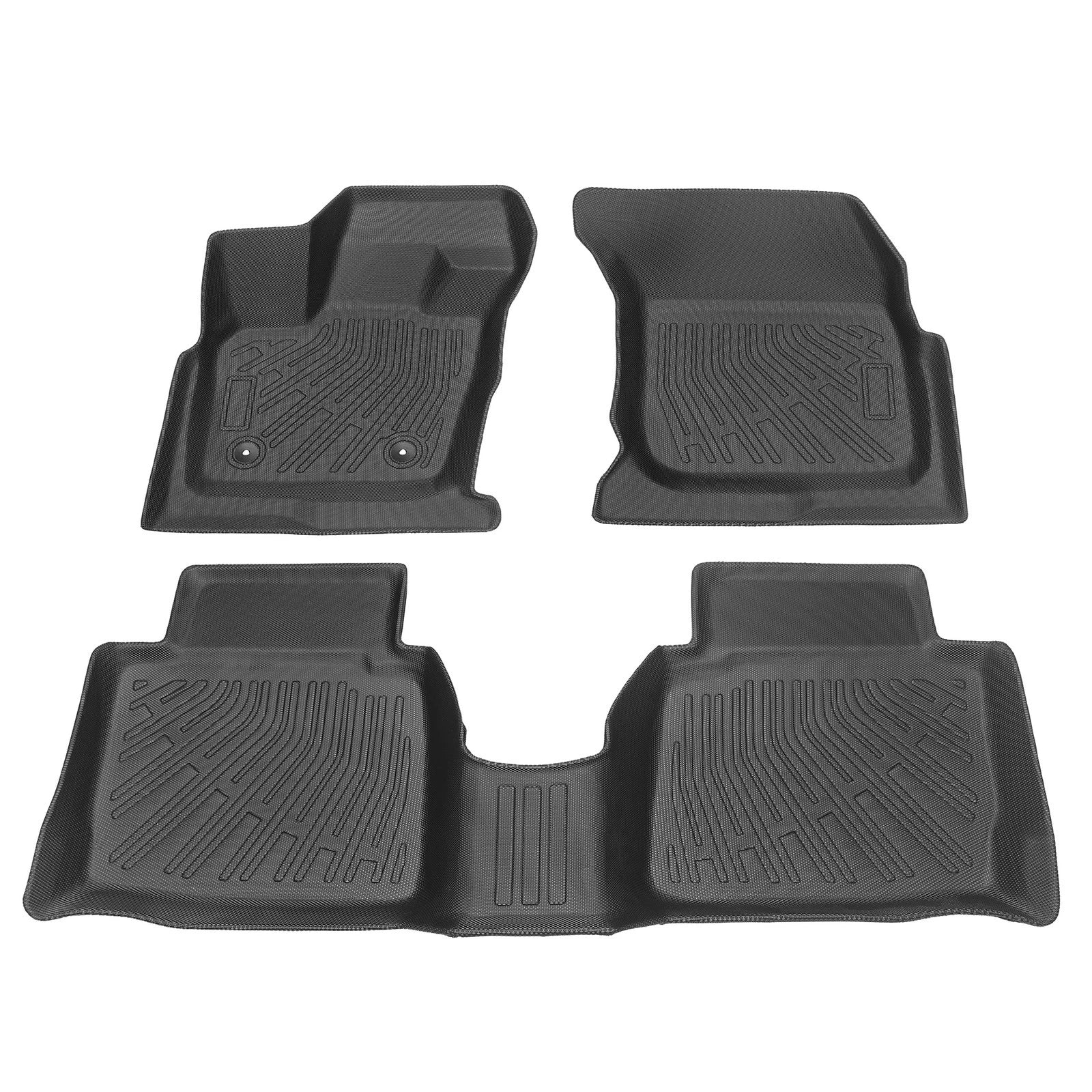 Set of 3 Black Floor Mats Liner for Ford Fusion Lincoln MKZ (2017–2020)