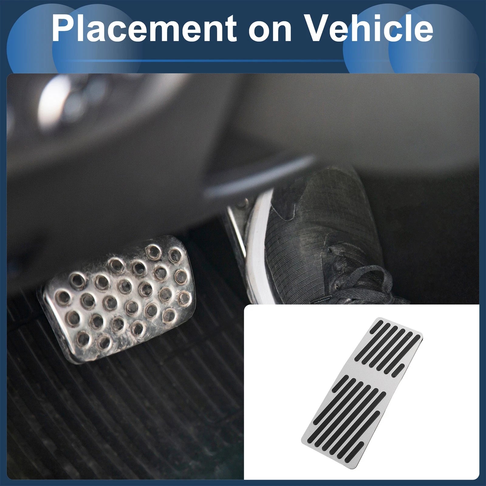 Footrest Pedal Cover for Mazda 3 (2020) Aluminum Alloy Silver Tone