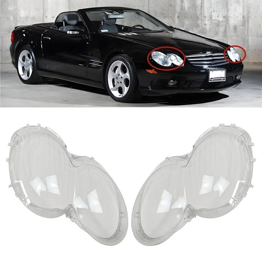 1 Pair Clear Headlight Lens Cover for Mercedes-Benz SL500 (2003–2008)