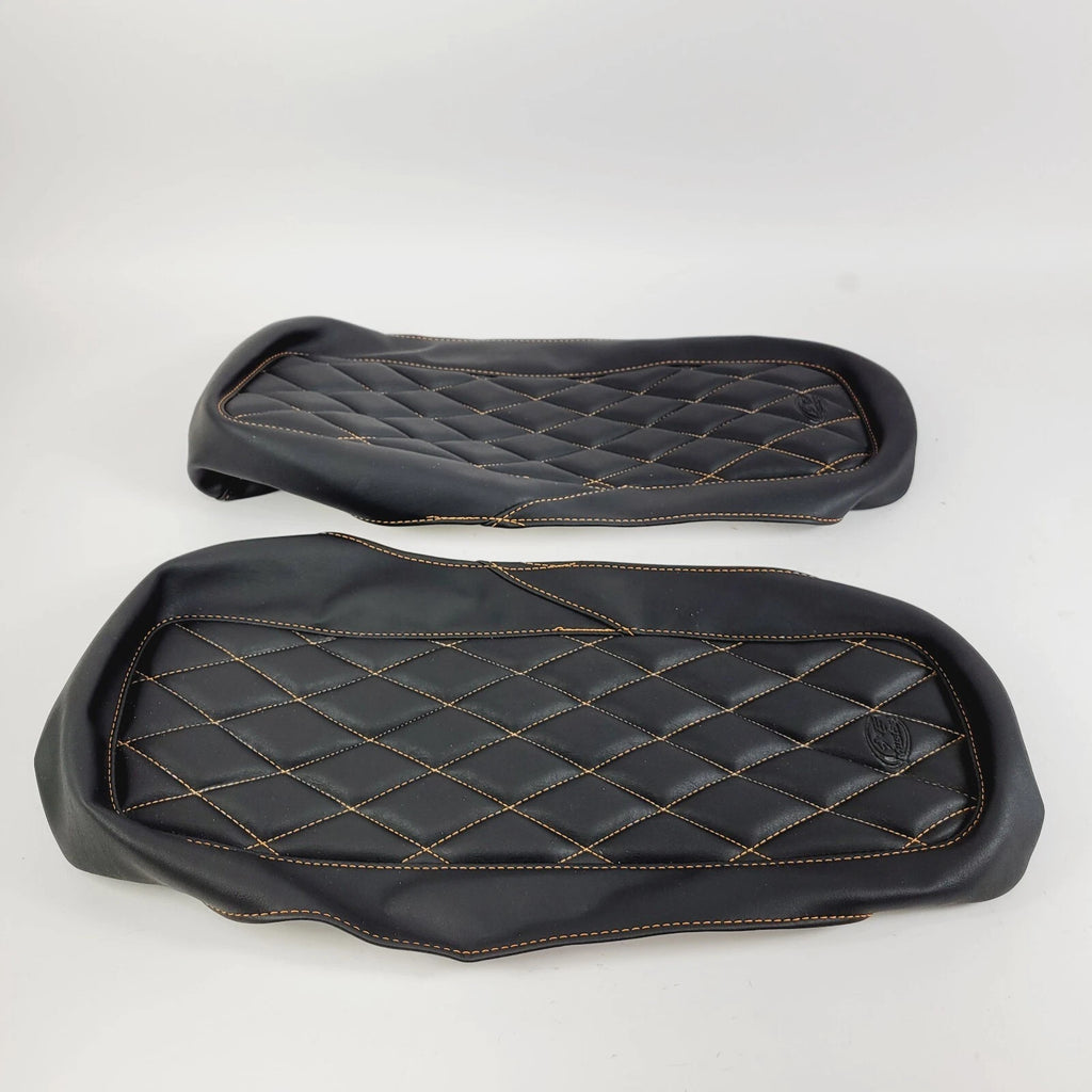 Saddlebag Lid Covers for Mustang (1993–2013) - Black, Mandarin Thread