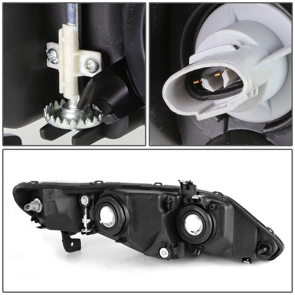 Pair of Black Housing Clear Side Headlights for Honda Civic FD/FA (2006–2011)