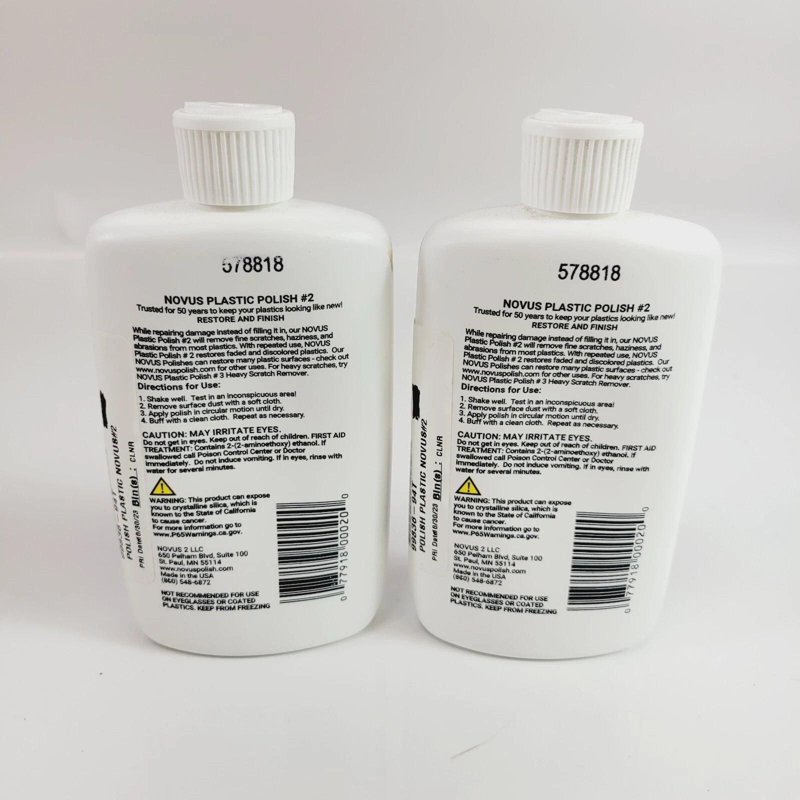 Pack of 2 Novus No. 2 Scratch Remover for Plastic Restoration