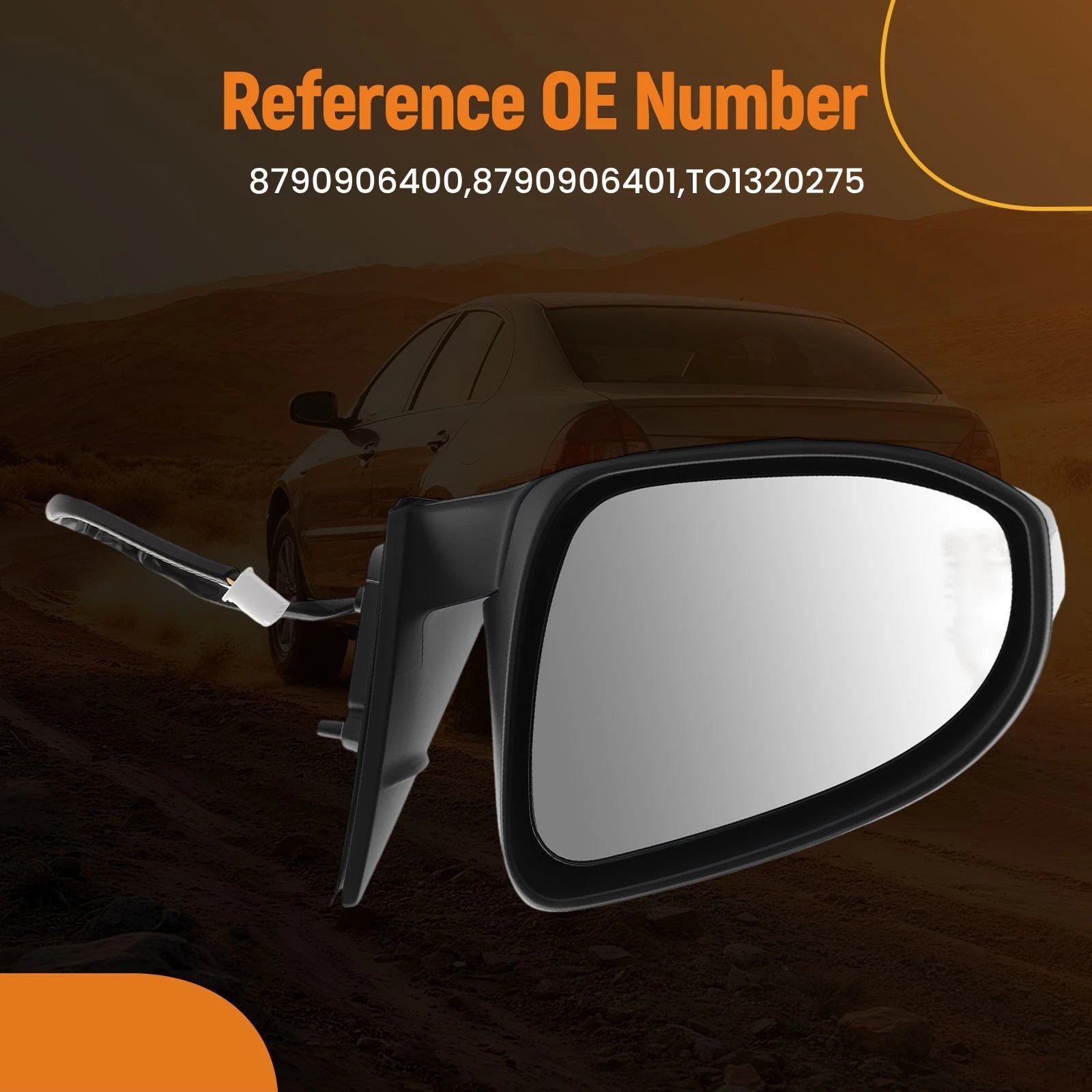 Left Side Mirror for Toyota Camry (2012–2014) 8790906400 Power Adjust Paintable