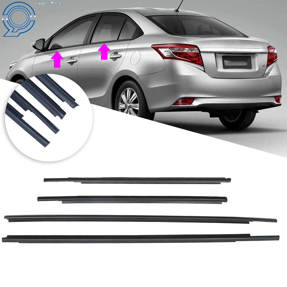 Set of 4 Outside Window Weatherstrip Seals for Yaris Sedan (2007–2016)