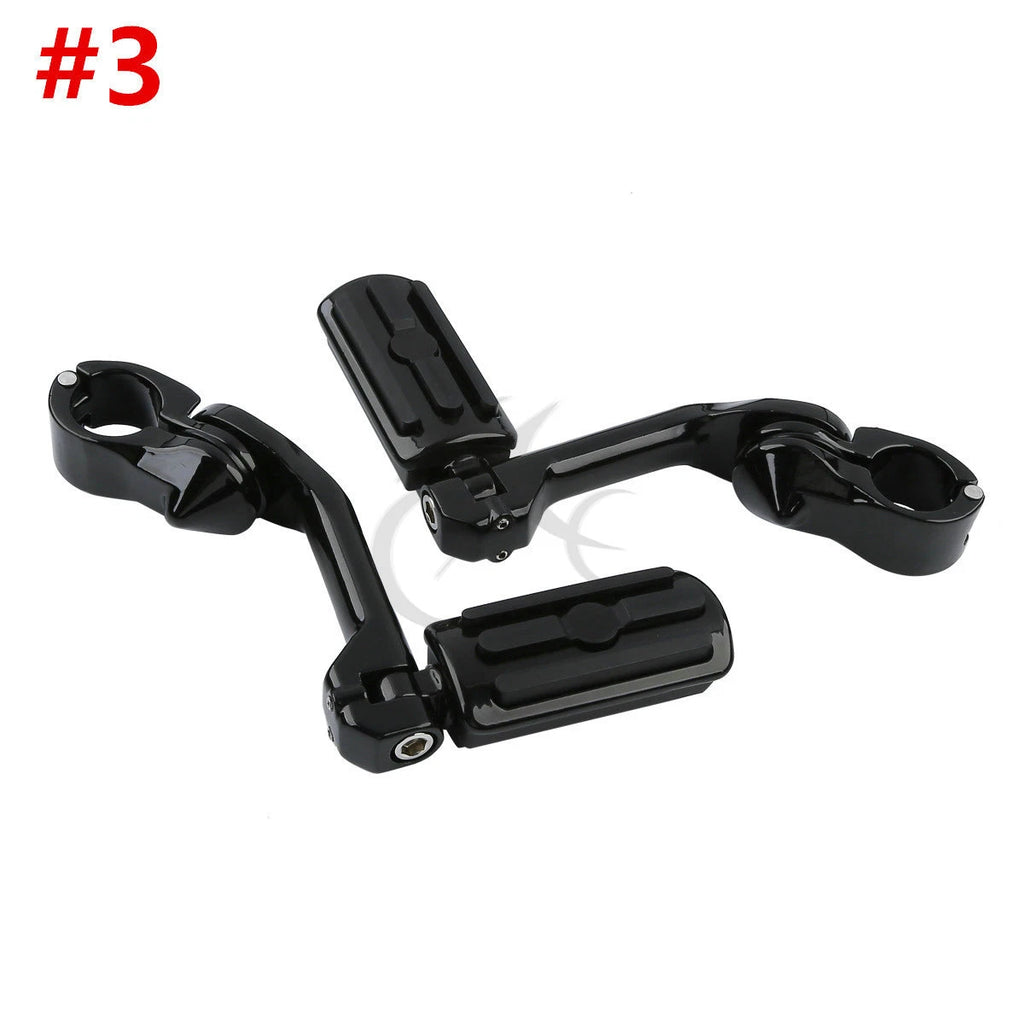 1.25" Long Angled Highway Engine Guards Foot Pegs for Harley Davidson