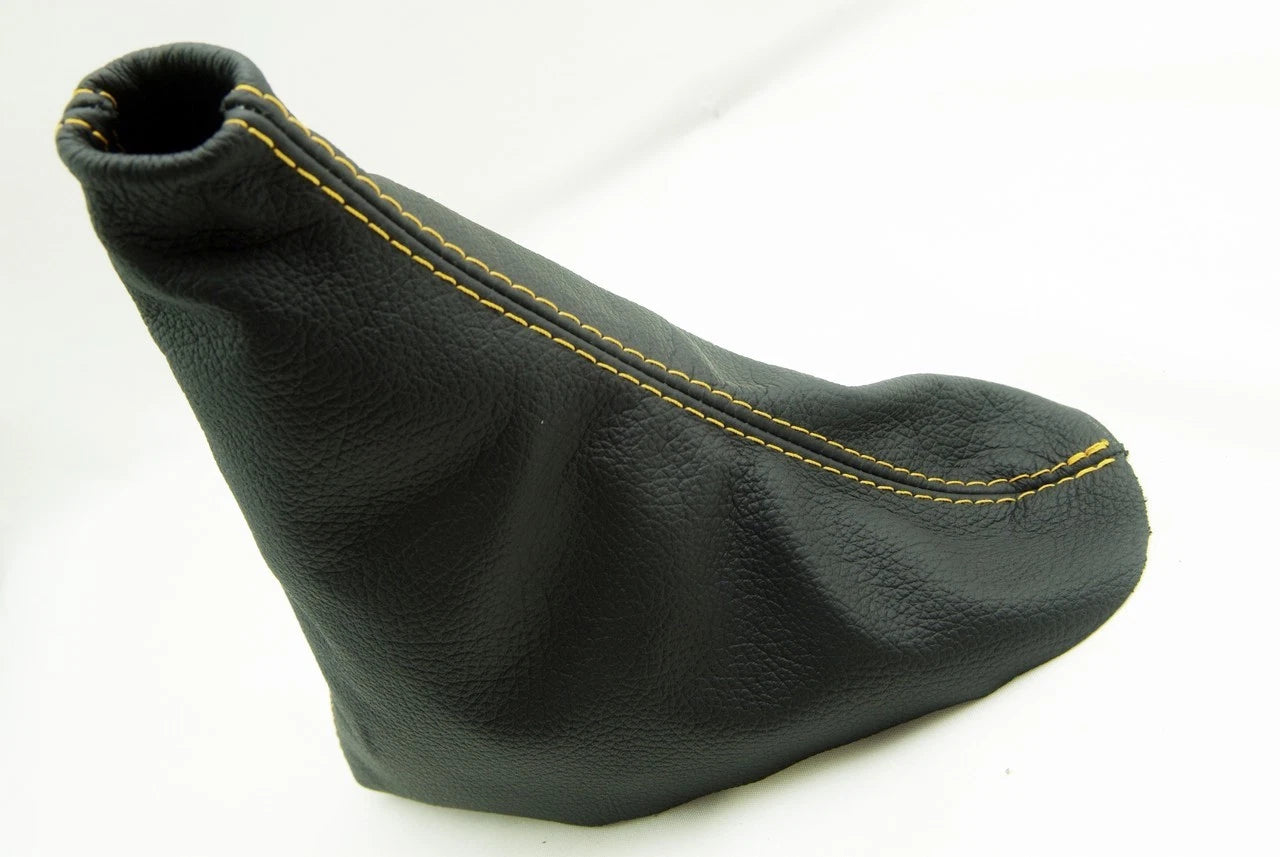 E Brake Boot for Ford Mustang (2010–2014) Yellow Stitch Synthetic Leather