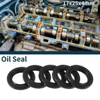 Set of 5 Oil Seal Rotary Shaft Seal NBR Rubber 17x25x4mm
