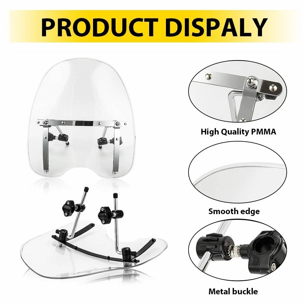 Clear Windshield for Yamaha V Star 650 950 1100 (7/8" 1")