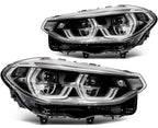 LED Headlights Assembly Pair for BMW X3 X4 (2018–2021) Black Projector