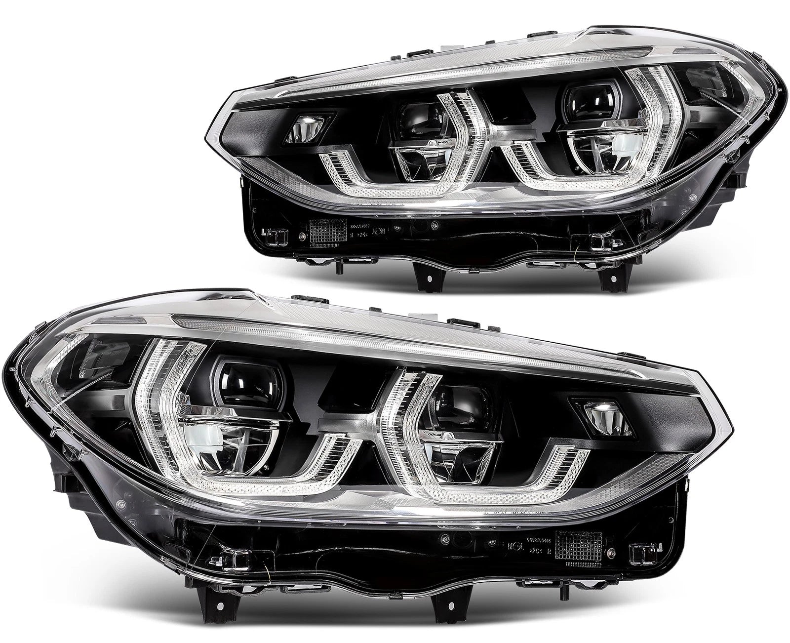 LED Headlights Assembly Pair for BMW X3 X4 (2018–2021) Black Projector