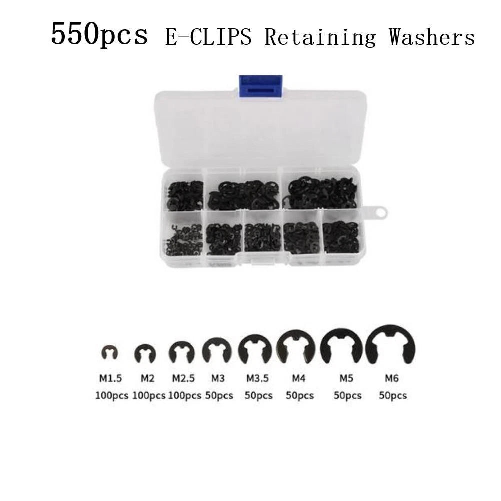 Set of 550 Assorted Clips for Various Applications