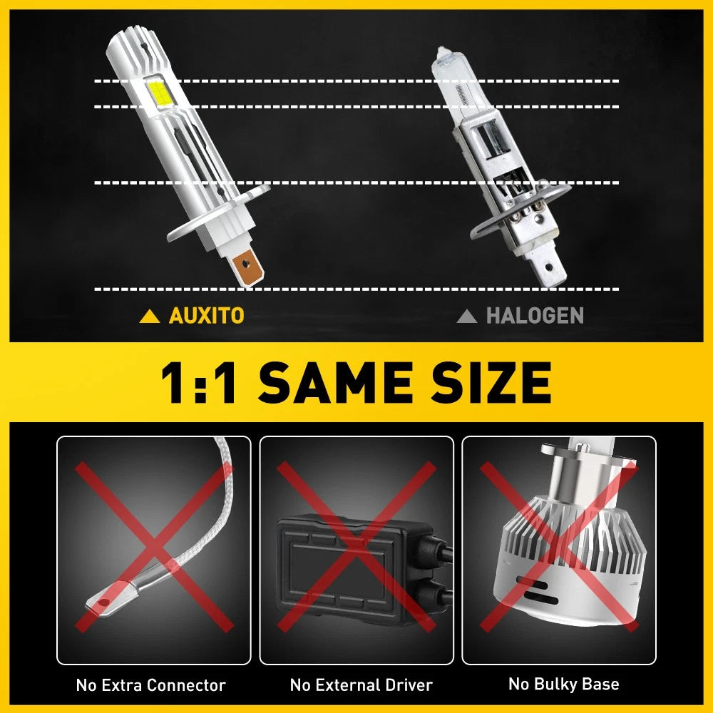 H1 H3 LED Headlight Bulbs Kit for